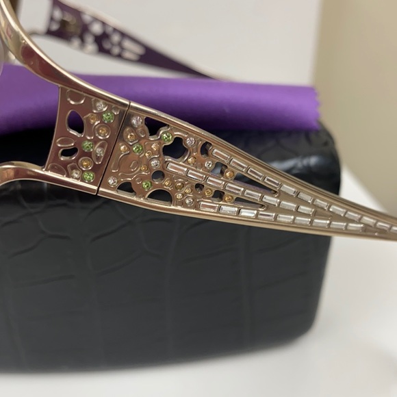 Judith Lieber Crystals Titanium HandmadeSunglasses - Picture 3 of 7